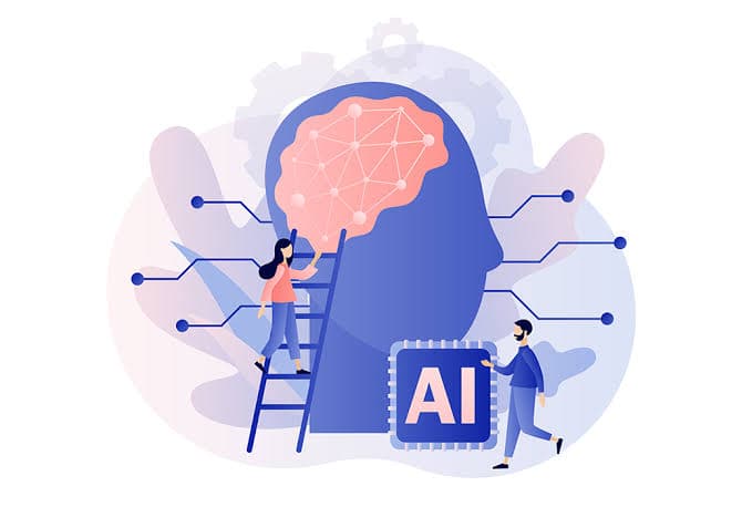 Illustration representing AI solutions and assistants.